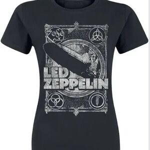 Tultex Black Cotton Led Zeppelin United States of America 1977 Graphic T-Shirt M